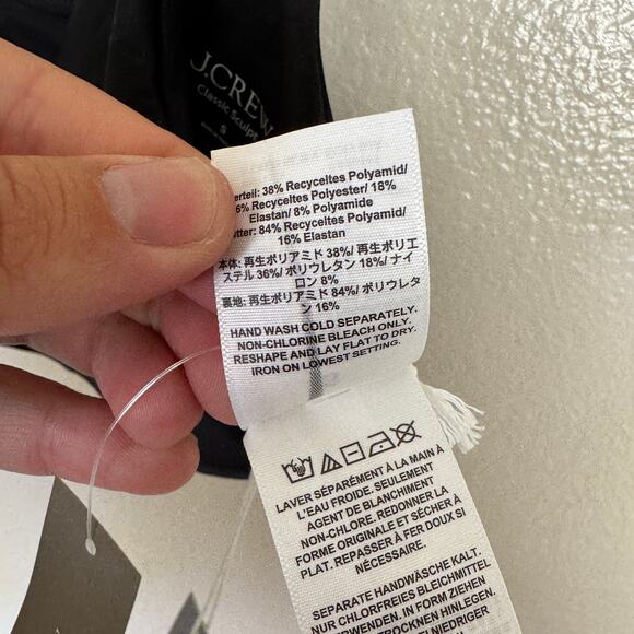 J.Crew Classic Sculpt Lana Bikini Top WMN S Black V-Neck Removable Pads Swimwear - Picture 8 of 9